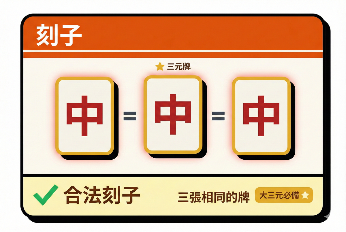 刻子：三張紅中